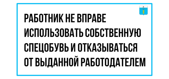 ИНФОРМАЦИОННЫЙ БЮЛЛЕТЕНЬ № 53. Работник не вправе использовать собственную спецобувь и отказываться от выданной работодателем